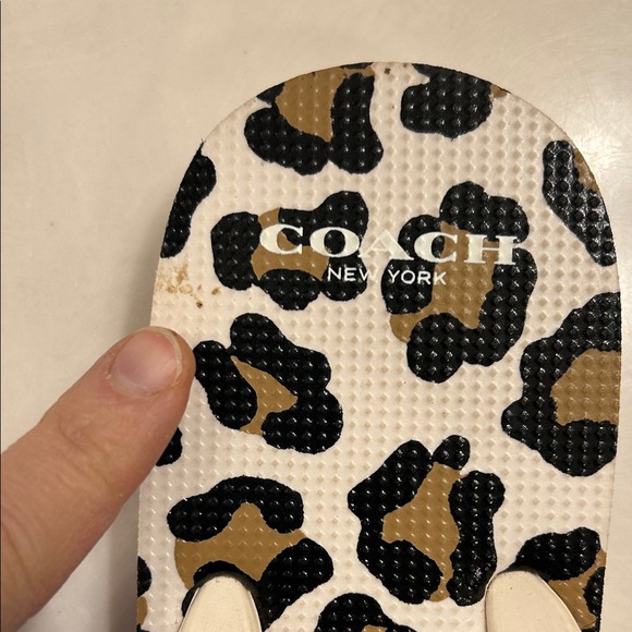 Coach Leopard Print Sandals - Tan and Black - Picture 4 of 9